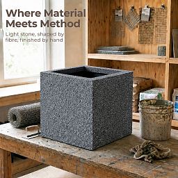 IDEALIST Lite Textured Concrete Effect Square Outdoor Planter