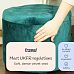 Premium Footstool with Storage Round Velvet Ottoman Storage Pouffe on Feet by Froppi