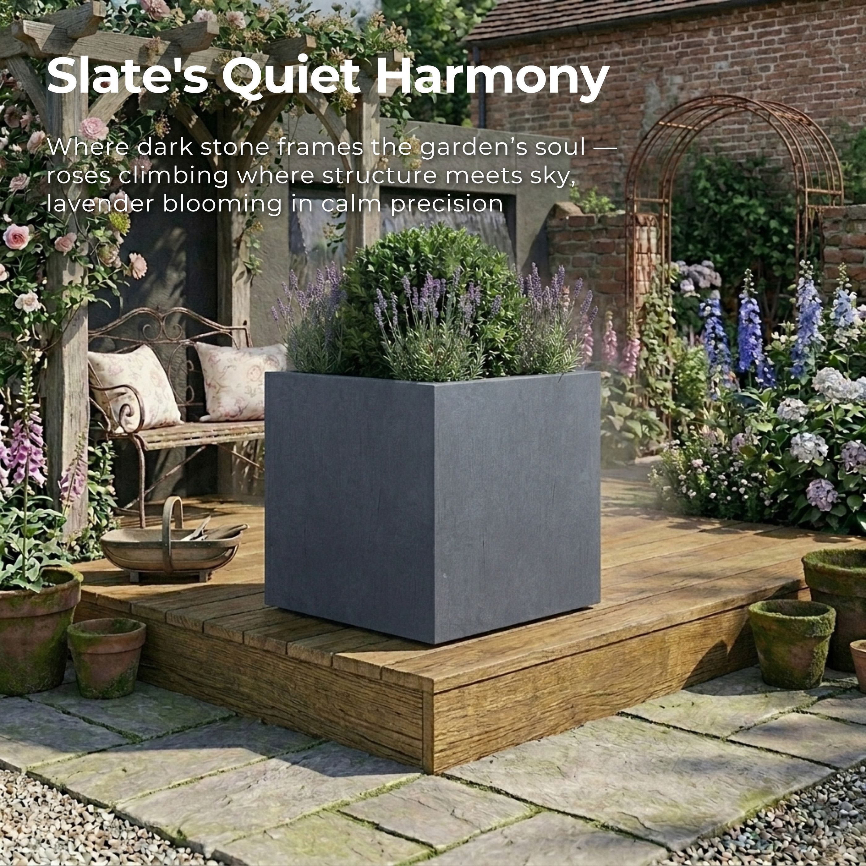 IDEALIST Lite Square Box Contemporary Light Concrete Planter