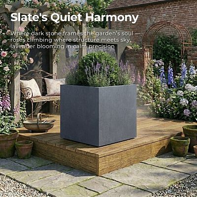 IDEALIST Lite Square Box Contemporary Light Concrete Planter
