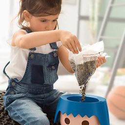 LECHUZA OJO Round Poly Resin Indoor Self-watering Planter