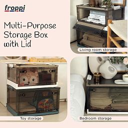 Collapsible Hard Plastic Multi-purpose Storage Box for Toys, Shoes, Clothes by Froppi