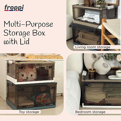 Collapsible Hard Plastic Multi-purpose Storage Box for Toys, Shoes, Clothes by Froppi