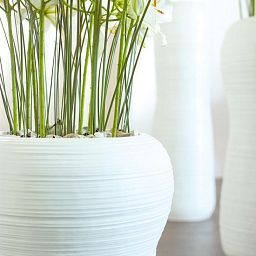 Harmony Round Tall Polystone Indoor Planter
