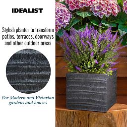 IDEALIST Lite Straw Ribbed Square Outdoor Planter