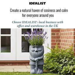 IDEALIST Lite Gnome with a Shovel Oval Plant Pot Outdoor