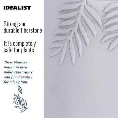 IDEALIST Lite Leaf Embossed Table and Hanging Plant Pot Dual Use Indoor Egg Planter