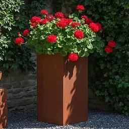 Andes High Cube Corten Steel Outdoor Planter