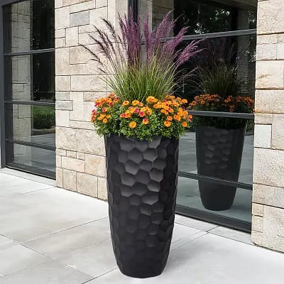 IDEALIST Lite Mosaic Style Tall Round Vase Planter Outdoor Plant Pot