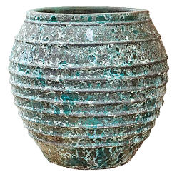 Lava Ceramic Large Ribbed Planter | Indoor and Outdoor Plant Pot