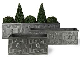 Elizabethan Fiberglass Trough Faux Lead Planter Pot In/Out