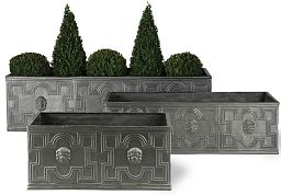 Elizabethan Fiberglass Trough Faux Lead Planter Pot In/Out