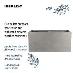 IDEALIST Lite Contemporary Light Concrete Trough Planter