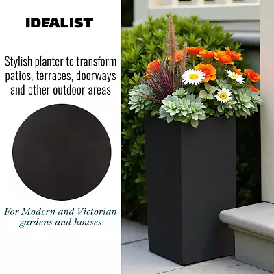 IDEALIST Lite Tall Square Contemporary Light Concrete Planter