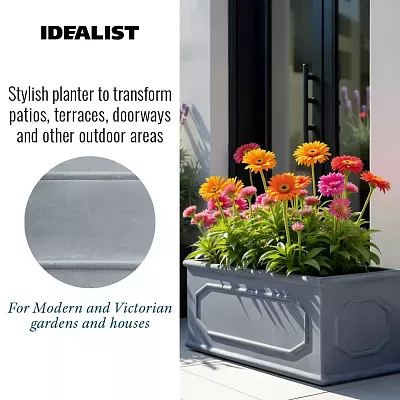 IDEALIST Lite Faux Lead Chelsea Light Concrete Through Planter