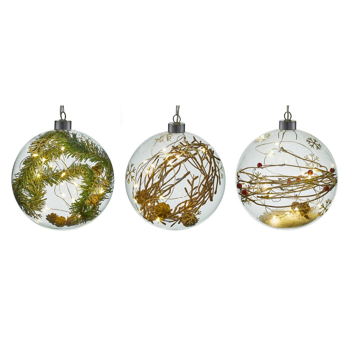 Christmas Tree Baubles Lit Balls with Rustic Filling