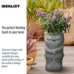 IDEALIST Lite Gnome with a Shovel Oval Plant Pot Outdoor