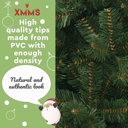 XMMS Dublin Artificial Christmas Tree with Tree Skirt & Cotton Gloves Pine Green Needles
