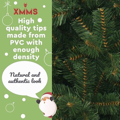 XMMS Dublin Artificial Christmas Tree with Tree Skirt & Cotton Gloves Pine Green Needles