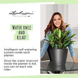 LECHUZA CLASSICO LS Round Poly Resin Self-watering Planter
