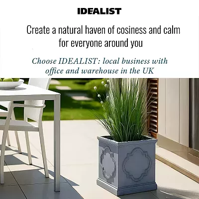 IDEALIST Windsor Light Stone Square Garden Planter