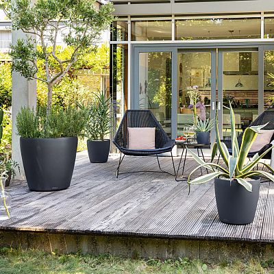 LECHUZA CLASSICO Color Round Poly Resin Self-watering Planter
