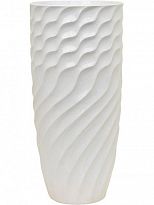 Luxe Lite Glossy Breaker Tall White Large D37 H81 cm Indoor Planter, 8...