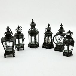 6 Assorted Metal Garden Lanterns by Minster