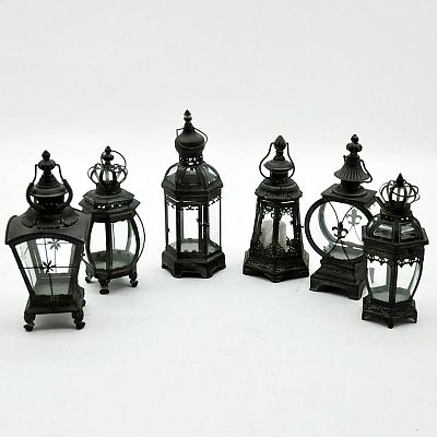 6 Assorted Metal Garden Lanterns by Minster