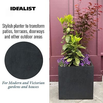 IDEALIST Lite Square Box Contemporary Light Concrete Planter