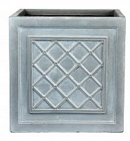 IDEALIST Lite Faux Lead Lattice Flower Box Square Garden Planter, Grey...