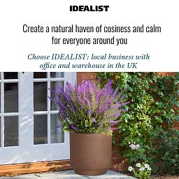 IDEALIST Lite Hammered Stone Cylinder Outdoor Planter