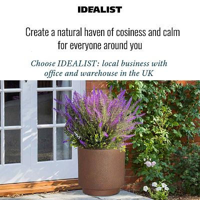 IDEALIST Lite Hammered Stone Cylinder Outdoor Planter