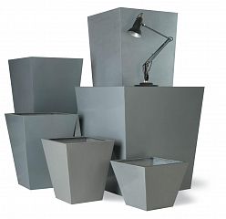 Tapered Fiberglass Square Tall Aluminium Planter Pot In/Out