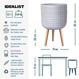 IDEALIST Lite Faceted Effect Planter on Legs