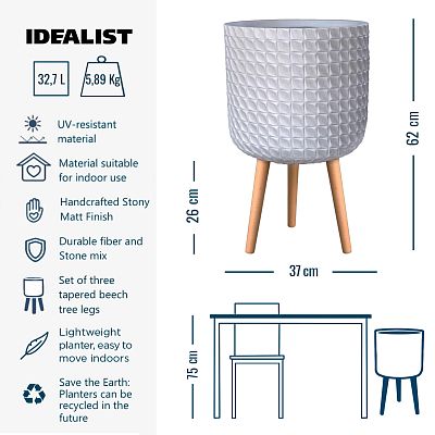 IDEALIST Lite Faceted Effect Planter on Legs