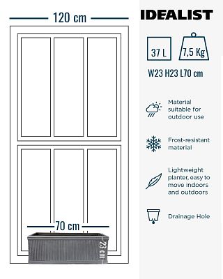 IDEALIST Lite Vertical Ribbed Vintage Style Window Box