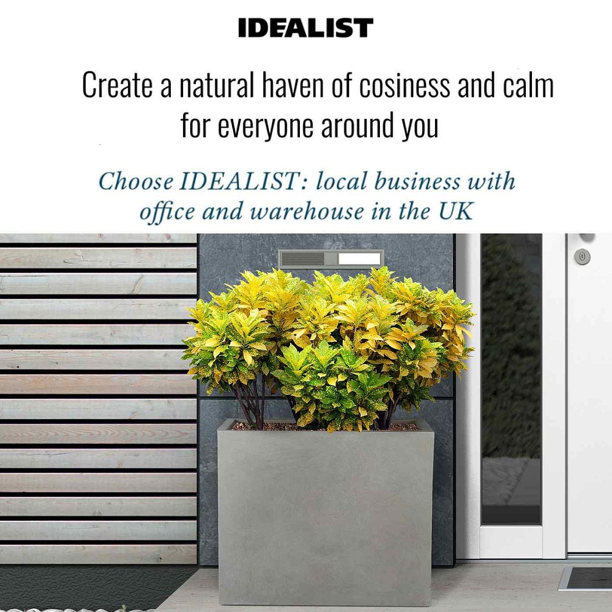 IDEALIST Lite Contemporary Light Concrete Trough Planter