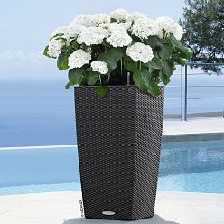LECHUZA CUBICO Cottage Square Tall Poly Resin Self-watering Planter