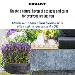 IDEALIST Lite Ribbed Light Concrete Bowl Planter