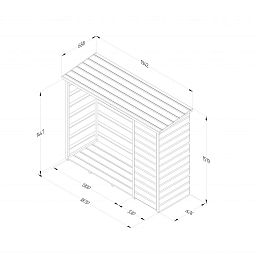 Outdoor Wooden Log and Tool Store by Forest Garden