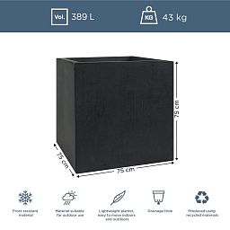 IDEALIST Lite Square Box Contemporary Light Concrete Planter
