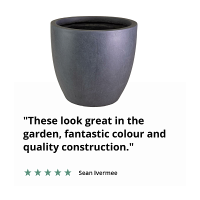 IDEALIST Lite 40cm Plant Pot | Marble Grey Light Concrete Egg Round Garden  Planter | Contemporary Outdoor Plant Pot D40 H36 cm, 45L - from 59.39 |  Getpotted.com