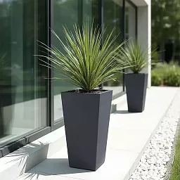 IDEALIST Lite Tall Tapered Contemporary Light Concrete Planter Set