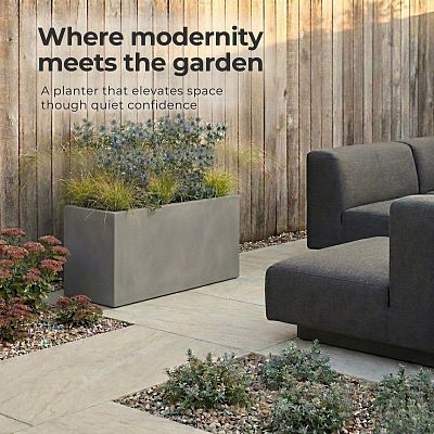 IDEALIST Lite Contemporary Light Concrete High Trough Planter