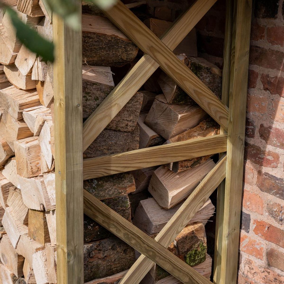Outdoor Wooden Apex Wall Log Store by Forest Garden