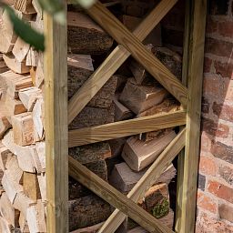 Outdoor Wooden Apex Wall Log Store by Forest Garden