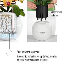 LECHUZA PURO Color Round Poly Resin Self-watering Planter