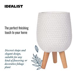 IDEALIST Lite Honeycomb Style Egg Planter on Legs, Round Pot Plant Stand Indoor