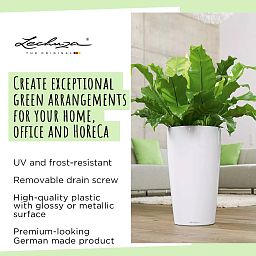 LECHUZA Rondo Round Tall Poly Resin Self-watering Planter